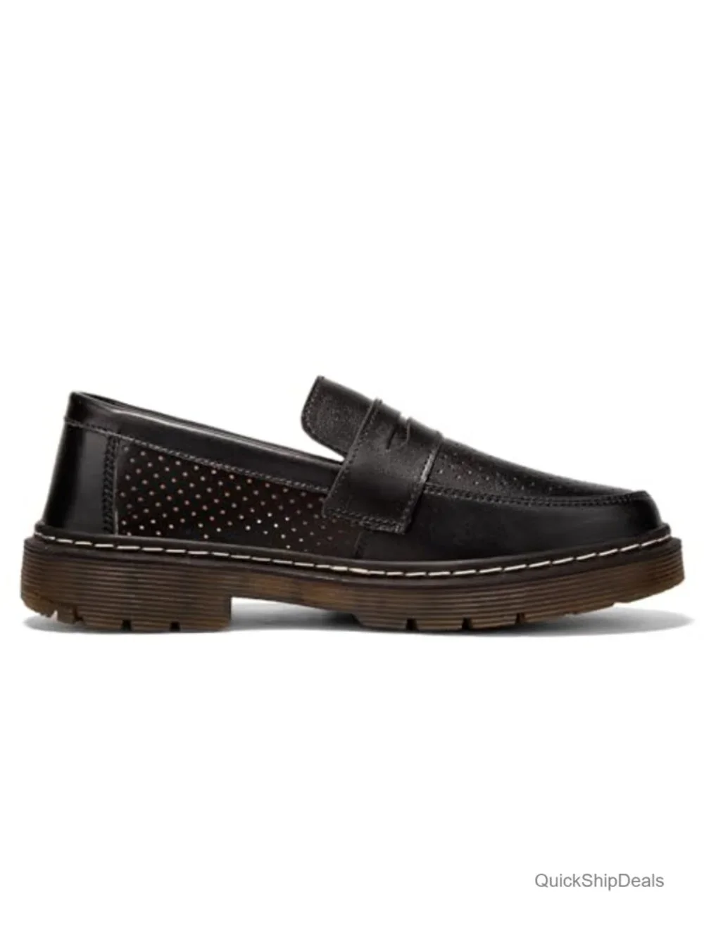 Women's Leather Penny Loafers with Memory Foam Arch Support